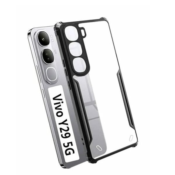 Back Cover for Vivo Y29 5G Back Cover Case - Black Transparent (Eagle)