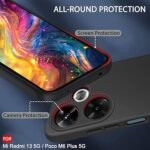 Back Cover Case for Mi Redmi 13 5G / Poco M6 Plus 5G | Slim Fit Protective Design | Ultra Matte Finish | Camera Protection (Silicone, Black)