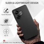 Back Cover Case for Mi Redmi 13 5G / Poco M6 Plus 5G | Slim Fit Protective Design | Ultra Matte Finish | Camera Protection (Silicone, Black)