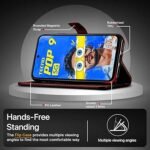 Flip Cover Back Case Cover for Tecno Pop 9 5G | Tecno Spark 30C 5G Flexible | Leather Finish | Card Pockets Wallet & Stand | Chestnut (Brown)