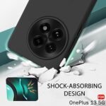 Silicone Back Cover Case for OnePlus 13 5G | Soft Micro-Fibre Lining Inside | Camera Protection Bump (Silicone, Black)