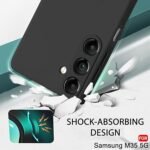 Shockproof Back Cover Case for Samsung Galaxy M35 5G (Silicone, Black)