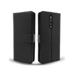 Mi Redmi K20 / K20 Pro Flip Case Leather Finish | Inside TPU with Card Pockets | Wallet Stand and Shock Proof (Black)