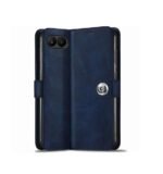 Leather Finish Flip Back Cover Case for OnePlus Nord 4 5G | Inbuilt Pockets & Stand | Wallet Style | Designer Button (Flip Blue)