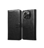 Flip Cover Back Case for Tecno Pova 6 Neo 5G | Premium Leather Finish | Inbuilt Pockets & Stand (Flip Black)
