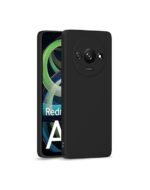 3-in-1 Combo Pack (Silicone Black) Back Case for Redmi A3 / A3x / Poco C61 (4G) + Camera & Screen Protection