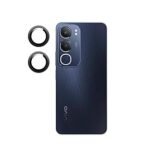 3 in 1 Combo Pack for Vivo Y29 5G – Silicone Blue (Back Cover + Camera Lens Protector + Tempered Glass)