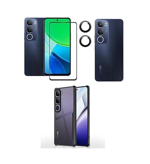 3 in 1 Combo Pack for Vivo Y29 5G – Eagle Case (Back Cover + Camera Lens Protector + Tempered Glass)