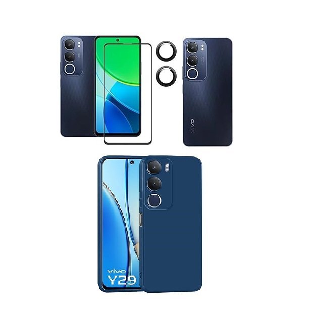 3 in 1 Combo Pack for Vivo Y29 5G – Silicone Blue (Back Cover + Camera Lens Protector + Tempered Glass) 3 in 1 Combo Pack for Vivo Y29 5G – Silicone Blue (Back Cover + Camera Lens Protector + Tempered Glass)