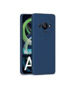 3-in-1  Combo Mi Redmi A3 / A3X / Poco C61 Back Cover Soft Silicon (Blue) + Tempered Glass + Camera Lens Protector |