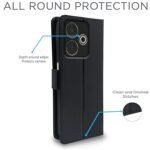 Flip Cover Leather Finish | Wallet Stand and Shock Proof | Complete Protection Flip Case for Redmi 13 5G / Poco M6 Plus 5G (Black)