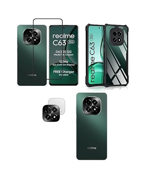 3 in 1 Combo Pack for Realme C63 5G – Eagle Case (Back Cover + Camera Lens Protector + Tempered Glass)