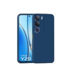 3 in 1 Combo Pack for Vivo Y29 5G – Silicone Blue (Back Cover + Camera Lens Protector + Tempered Glass)