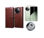 Flip Cover Back Case Cover for Xiaomi 14 Civi 5G | Flexible | Leather Finish | Card Pockets Wallet & Stand (Brown)