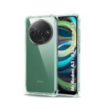 Mi Redmi A3 / A3X / Poco C61 Transparent Soft TPU Back Cover + Tempered Glass + Camera Lens Protector | 3-in-1  Combo pack