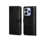 Combo pack for Flip Cover Back Case Cover for Redmi Note 14 5G (Black) Camera Lens Protector & Tempered Screen Glass.