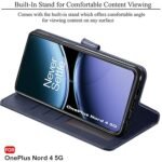 Leather Finish Flip Back Cover Case for OnePlus Nord 4 5G | Inbuilt Pockets & Stand | Wallet Style | Designer Button (Flip Blue)