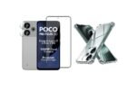 3 in 1 Combo Pack for Poco M6 Plus 5G / Redmi 13 5G – Transparent Back Cover (Back Cover + Camera Lens Protector + Tempered Glass)