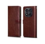 Flip Cover Back Case Cover for Redmi Note 14 Pro 5G | Poco X7 5G | Flexible | Leather Finish | Card Pockets Wallet & Stand | Chestnut (Brown)