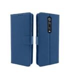 Mi Redmi K20 / K20 Pro Flip Case Leather Finish | Inside TPU with Card Pockets | Wallet Stand and Shock Proof (Blue)