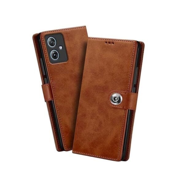 Motorola Moto G54 5G | Moto G64 5G| Leather Finish Cover & Flexible Stand Design | Card and Money Pocket (Flip Brown)