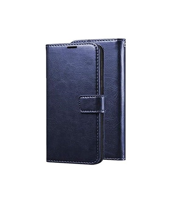 vivo Y28s 5G Faux Leather Wallet Flip Case Kick Stand (Flip Blue)