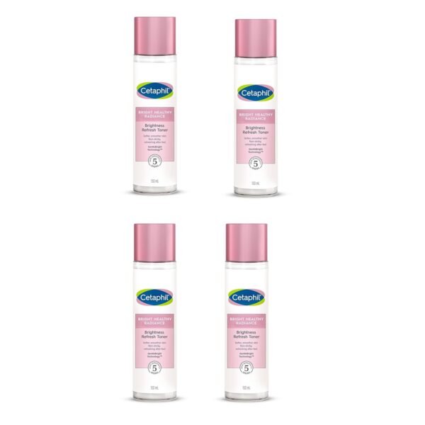 Cetaphil Bright Healthy Niacinamide Vitamin B3 Sea Daffodil Extract Radiance Refresh Toner Cream, - White,150 ml (Pack of 4)