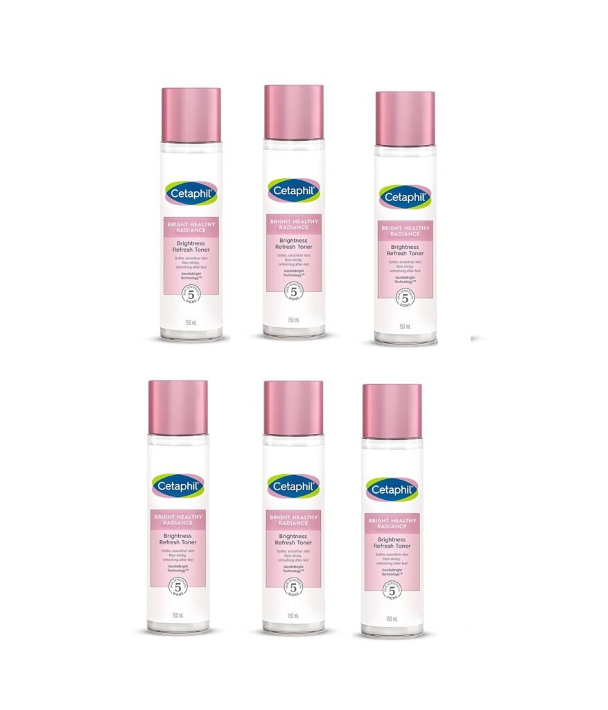 Cetaphil Bright Healthy Niacinamide Vitamin B3 Sea Daffodil Extract Radiance Refresh Toner Cream, – White,150 ml (Pack of 6)