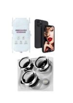 Silicone Bumper Case for iPhone 11 Pro Max (Black) | Camera Lens (Silver) | Matte Finish Back Membrane screen Guard (Pack Of 3) Combo