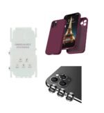 Silicone Bumper Case for iPhone 12 Pro (Wine Red) | Camera Lens (Black) | Matte Finish Back Membrane screen Guard (Pack Of 3) Combo