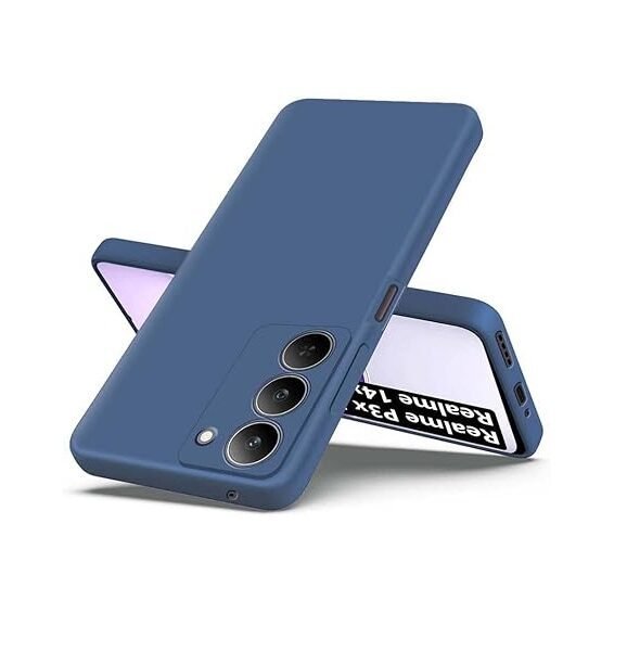 Realme P3x 5G / Realme 14X 5G | Camera Bump Protection | Matte Soft Silicon Flexible (Silicone Blue)