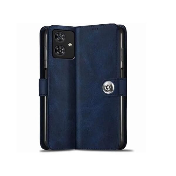 Motorola Moto G54 5G | Moto G64 5G| Leather Finish Cover & Flexible Stand Design | Card and Money Pocket (Flip Blue)