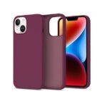 Silicone Bumper Case for iPhone 14 (Wine Red) | Camera Lens (Black) | Matte Finish Back Membrane screen Guard (Pack Of 3) Combo