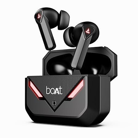 boAt Newly Launched Immortal 158 TWS in Ear Gaming Earbuds with 40hrs Playback, 4 Mics with ENx, IWP, ASAP Charge, BTv5.3 (Black Sabre)