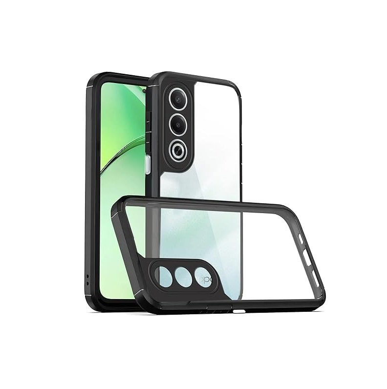Transparent Cover for Oppo K12x (5G) | Rubberised Borders - Black (Eagle)