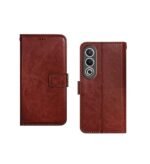 Oppo K12X 5G Flip Cover | Premium Leather Finish Flip Cover | with Card Pockets | Wallet Stand (Flip Brown)