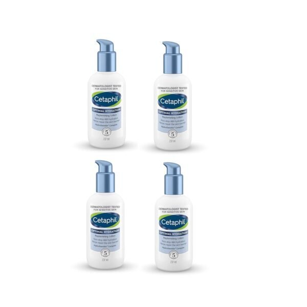 Cetaphil Optimal Hydration Replenishing Body Lotion 237ml | Hyaluronic Acid, Sunflower Oil (Pack Of 4)