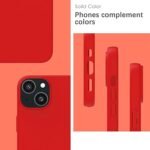 Silicone Bumper Case for iPhone 13 (Red) | Camera Lens (Black) | Matte Finish Back Membrane screen Guard (Pack Of 3) Combo