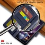 Motorola Moto G54 5G | Moto G64 5G| Leather Finish Cover & Flexible Stand Design | Card and Money Pocket (Flip Blue)