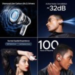 boAt Nirvana Space, 360 Spatial Audio, Active Noise Cancellation (~32dB), 100Hrs Battery, v5.3 Bluetooth TWS in Ear Earbuds Wireless Earphones with mic (White)