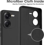 iQOO Z9x 5G Back Cover | Soft Silicone Slim Back Case Cover (Silicone Black)