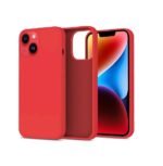 Silicone Bumper Case for iPhone 14 (Red) | Camera Lens (Black) | Matte Finish Back Membrane screen Guard (Pack Of 3) Combo