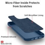 3 in 1 Combo Pack for Motorola Moto G54 5G / G64 5G – Silicone Blue (Back Cover + Camera Lens Protector + Tempered Glass)