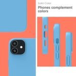 Silicone Bumper Case for iPhone 12 (Sky Blue) | Camera Lens (Silver) | Matte Finish Back Membrane screen Guard (Pack Of 3) Combo