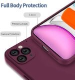 Silicone Bumper Case for iPhone 12 Pro (Wine Red) | Camera Lens (Black) | Matte Finish Back Membrane screen Guard (Pack Of 3) Combo