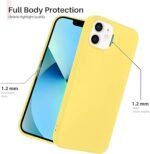 Silicone Bumper Case for iPhone 12 Mini (Yellow) | Camera Lens (Black) | Matte Finish Back Membrane screen Guard (Pack Of 3) Combo