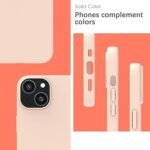 Silicone Bumper Case for iPhone 13 (Light Pink) | Camera Lens (Black) | Matte Finish Back Membrane screen Guard (Pack Of 3) Combo