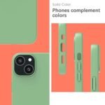Silicone Bumper Case for iPhone 13 (Mint Green) | Camera Lens (Black) | Matte Finish Back Membrane screen Guard (Pack Of 3) Combo