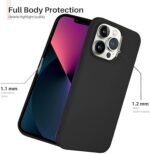 Silicone Bumper Case for iPhone 13 Pro Max (Black) | Camera Lens (Black) | Matte Finish Back Membrane screen Guard (Pack Of 3) Combo