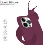 Silicone Bumper Case for iPhone 13 Pro Max (Wine Red) | Camera Lens (Black) | Matte Finish Back Membrane screen Guard (Pack Of 3) Combo